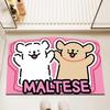 Line Puppy Diatom Mud Floor Mat Bathroom Water Absorption Quick-drying Foot Mat Bathroom Dirt-resistant and Easy To Handle Anti-slip Floor Mat