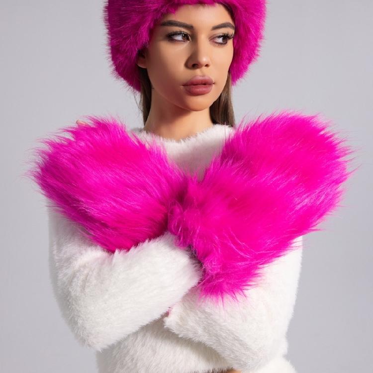 Keep Hand Warm Half Finger Gloves Women Skiing Fingerless Mitten Solid Color