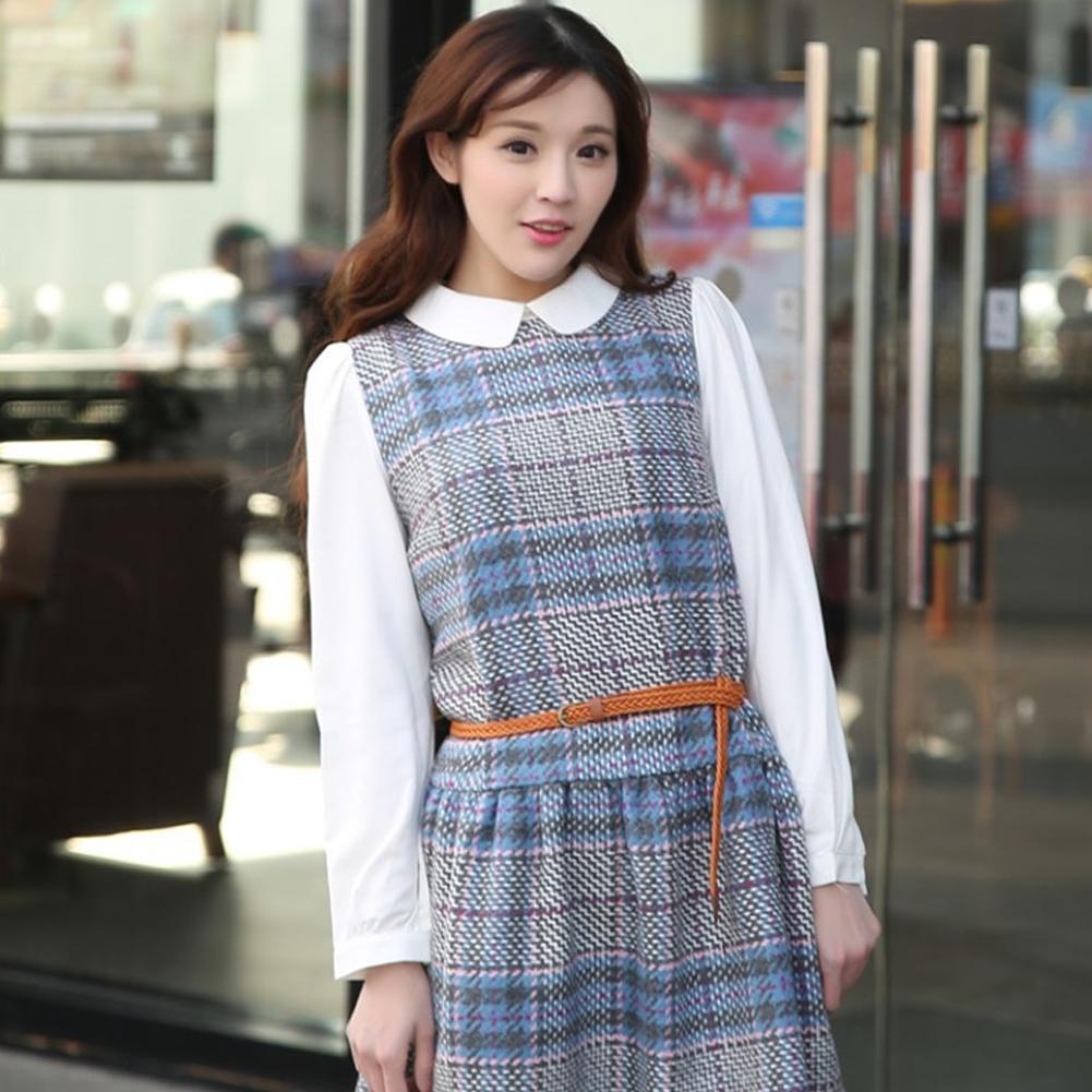 Women Retro Bohemia Woven Belts Female Classic Slender Braided Thin Belt Ladies Thin Braid Waist Belt for Dress