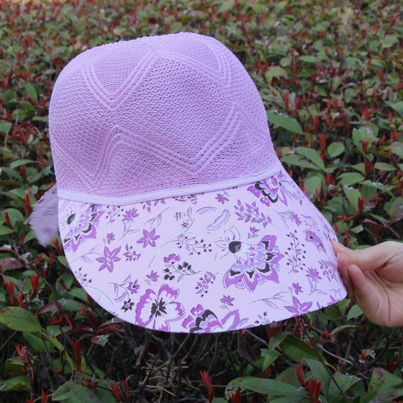 Hat Women's Summer Sun Protection Visor Lafite Straw Hat Fashion Middle-aged and Elderly Mother Sun Hat Big Brim Bucket Hat