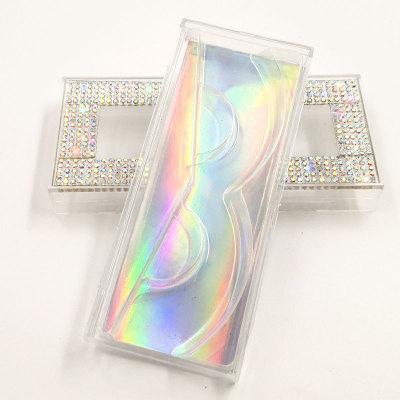 Custom Packaging Glitter Rhinestone Lash case Empty Rhinestones Eyelash Box with windows