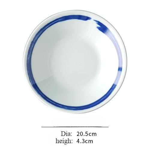 1pc Japanese Style High Temperature Underglaze Color Ceramic Dish, Round Hand-painted Porcelain Tableware for Home Restaurant 4 Style