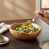 Polished Wooden Salad Bowl Natural Material Food Mixing Bowl Practical Serving Bowl  Snack