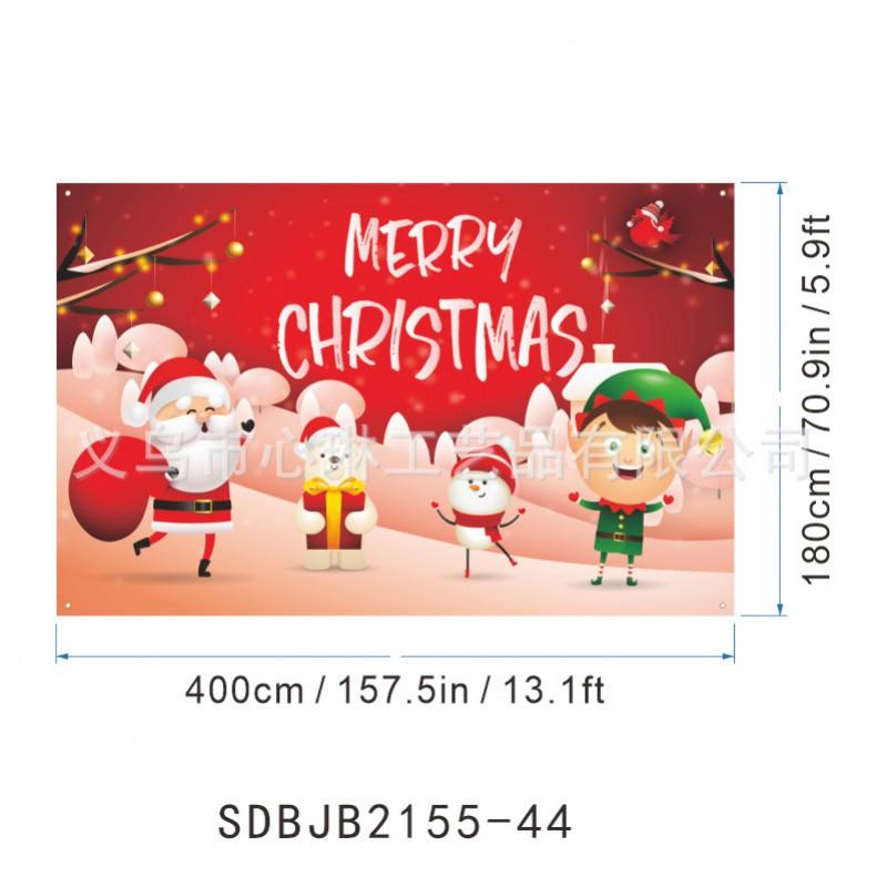 2027 Christmas Garage Flag High Definition Print Reindeer Sleigh Pine Tree Holiday Decor Door Banner