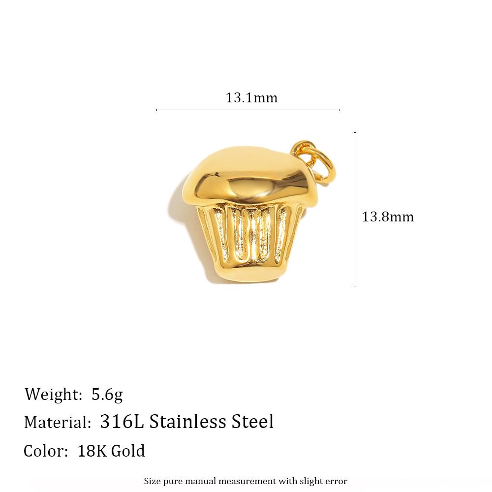 MamacitaSlay 316L Stainless Steel Enamel Fruit Cake Charms Earrings Necklace Bracelet DIY Accessories Women's Cute Pendant Gift