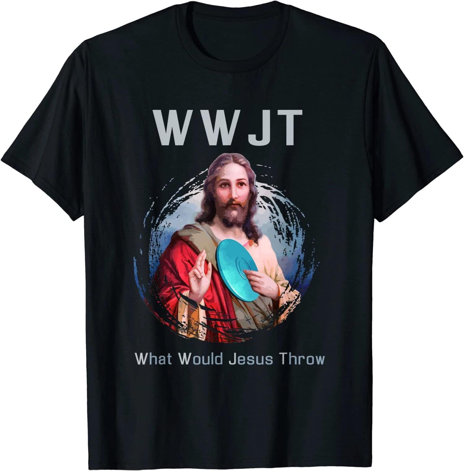 Funny Disc Golf, What Would Jesus Throw T-Shirt XXXXL