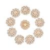 10Pcs Sparkling Hat Apparel Accessories Flower-shaped Rhinestone Buttons Pearl Hairpins Headwear Clip Pearl Button DIY Craft