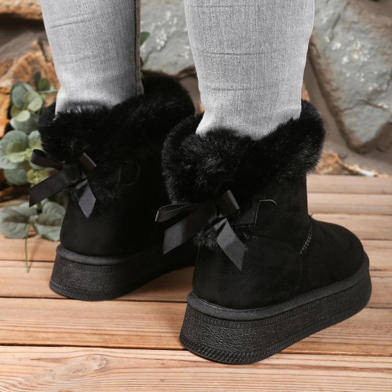 Nouvelles bottes de neige épaisses à semelles épaisses en velours pour femmes européennes et américaines, serviette chaude grande taille, bottines courtes, chaussures en coton pour femmes