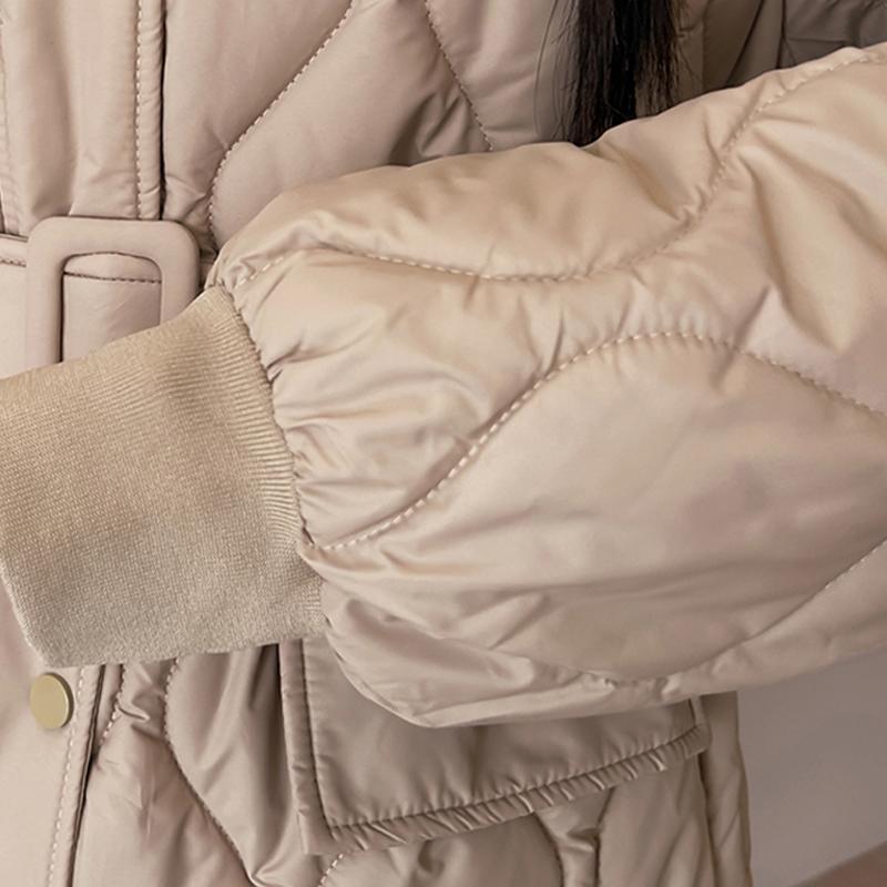 Fashion Winter Woman Parkas With Belt Loose Thick Warm Jackets Women's Coats