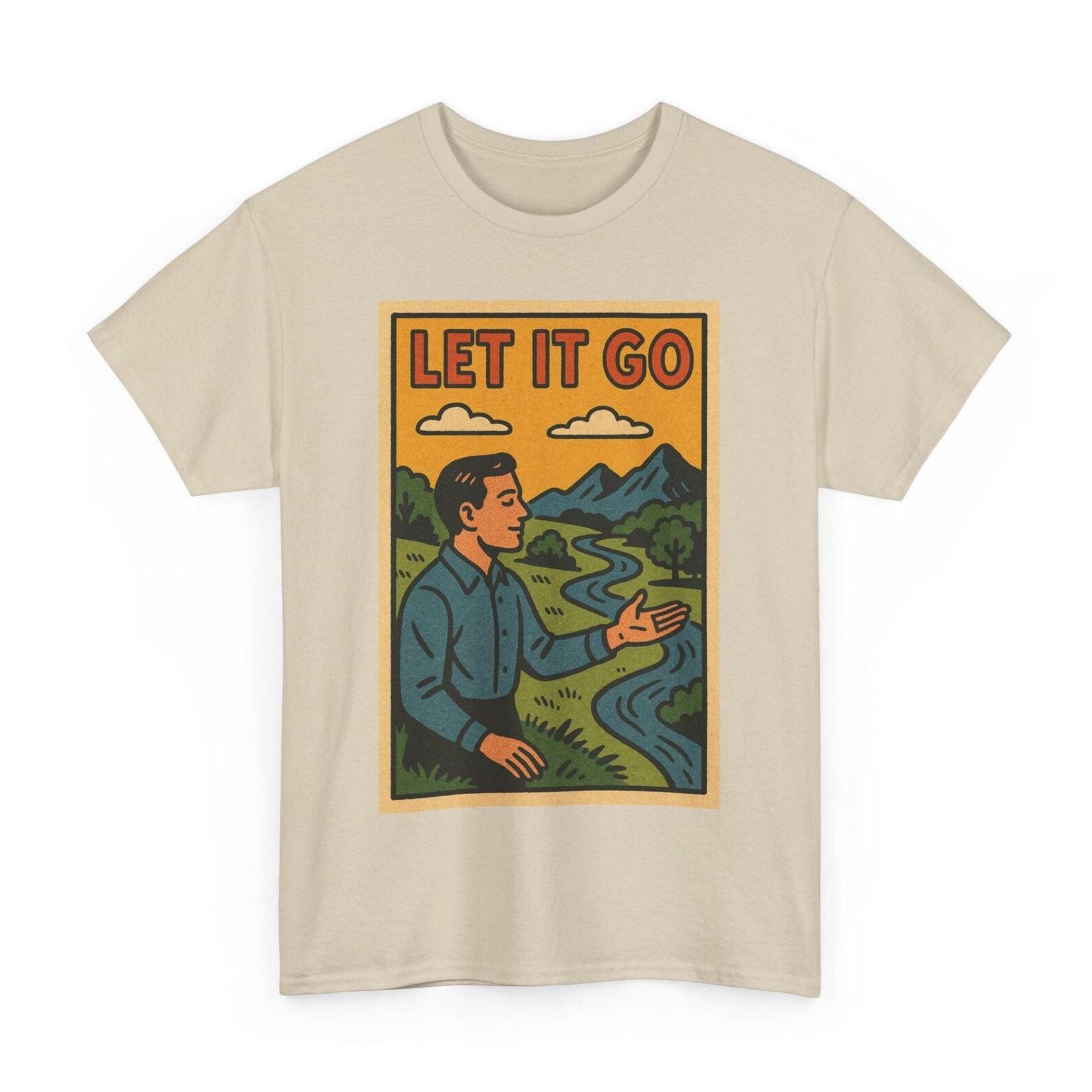 Let It Go T-Shirt: Retro Comic Mindfulness Tee, Yoga Gift S