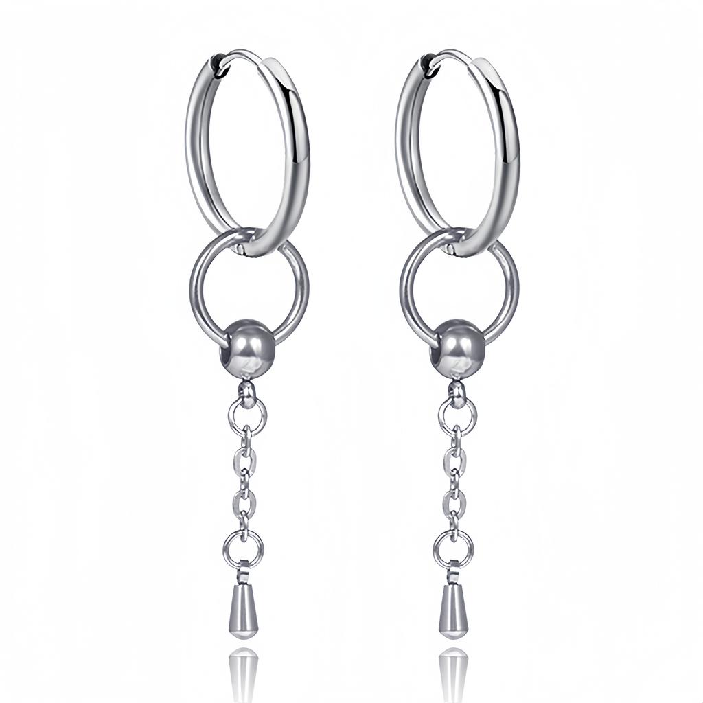 Long Hanging Crosses Leaves Pendants Hoops Woman Earrings Man Vintage Stainless Steel Hip Hop Ear Piercing Jewelry Accessories