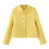 Kaslead New Women Clothes Western Style Fashion Simple and Versatile Long Sleeve Yellow Graceful Outerwear