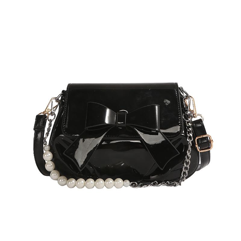 This year, French sweet style bow chain small bags are popular, fashionable and versatile, foreign style and advanced sense messenger women's bags.