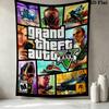 Grand Theft Auto Wall Tapestry Aesthetic Wall Hanging Printed Fabric Blanket Decorative Tapestries For Bedroom Living Room Home Decor
