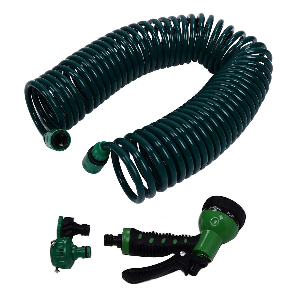 Coil Garden Water Hose 15m/49.2ft EVA 7 Modes Garden Telescopic Spring Tube for Watering Plants