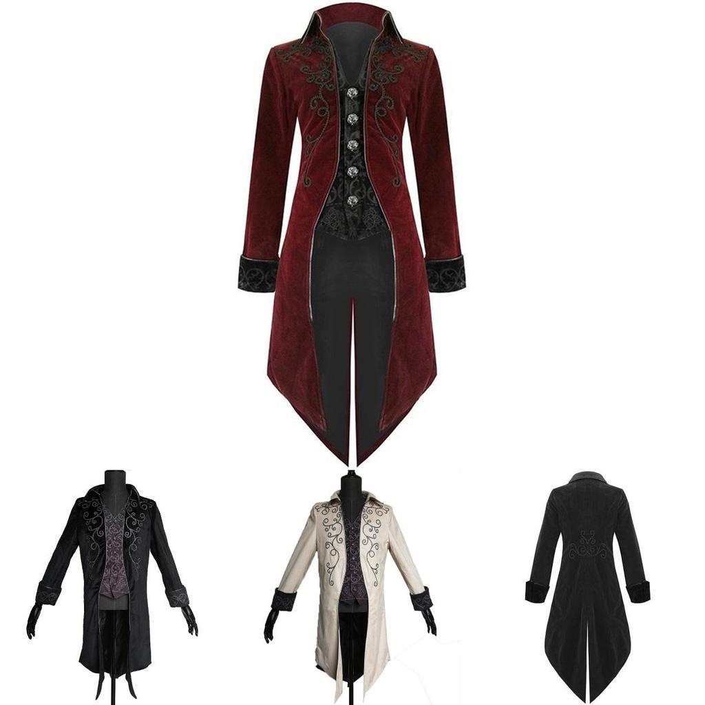 Stunning Vintage Men Tailcoat Jacket With V-neck Design For Unique Outfits