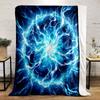 Electric Blue Energy Burst Print Blanket Soft and Cozy Perfect for the Living Room Bed Sofa or a Nap,gift