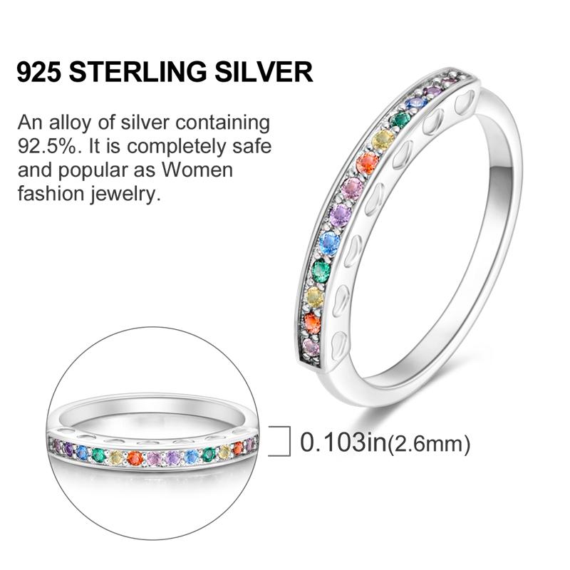 Originální stříbrný prsten 925 Barevné diamanty Zirkony Prsten na prst Pro ženy Šperky Svatební Zásnubní Dárek k narozeninám