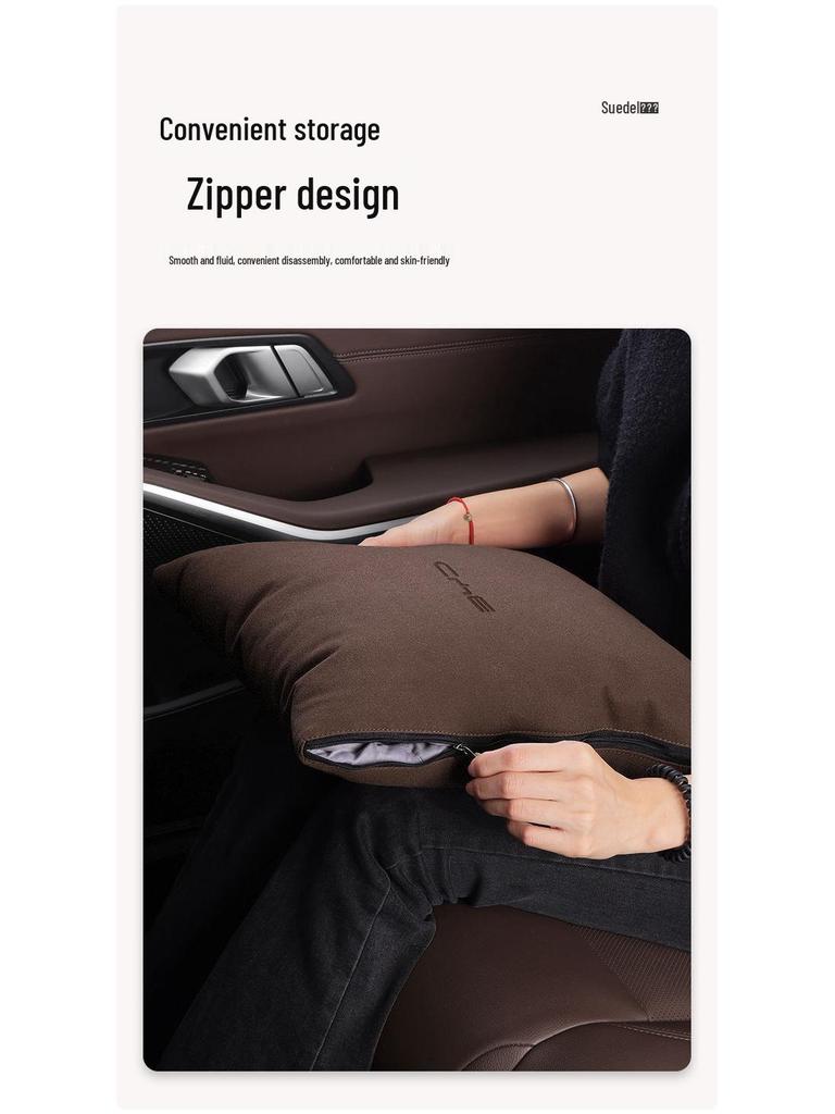 BYD Car Neck and Lumbar Support Pillow: Compatible with Plus, Qin Plus DMI, Han EV, Tang DM, and Dolphin models.