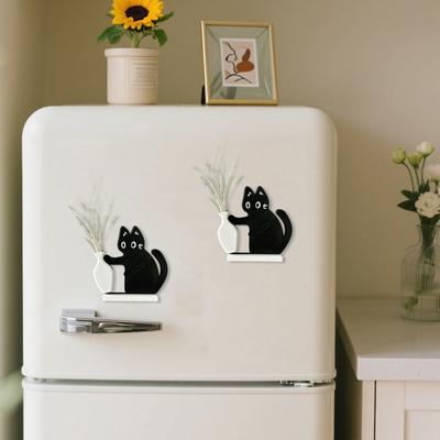 3/4/5/6Pcs Cat Whiskers Holder Refrigerator Magnet Cats Hair Miniature Vase Collector Container Pet Memorial Keepsake Decoration