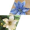 36Pcs Christmas Flower Ornament Cloth Simulated Glitter Lightweight Decoration for Tree Party Wedding DIY Craft Adornment