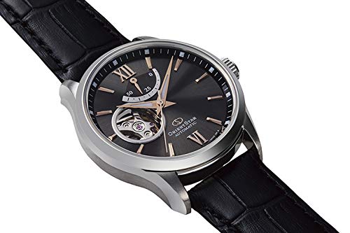Orient Star RK-AT0007N Men's Automatic Watch, Semi-Skeleton, Mechanical, Made in Japan, with 2-Year Manufacturer's Warranty, Open Heart, Brown