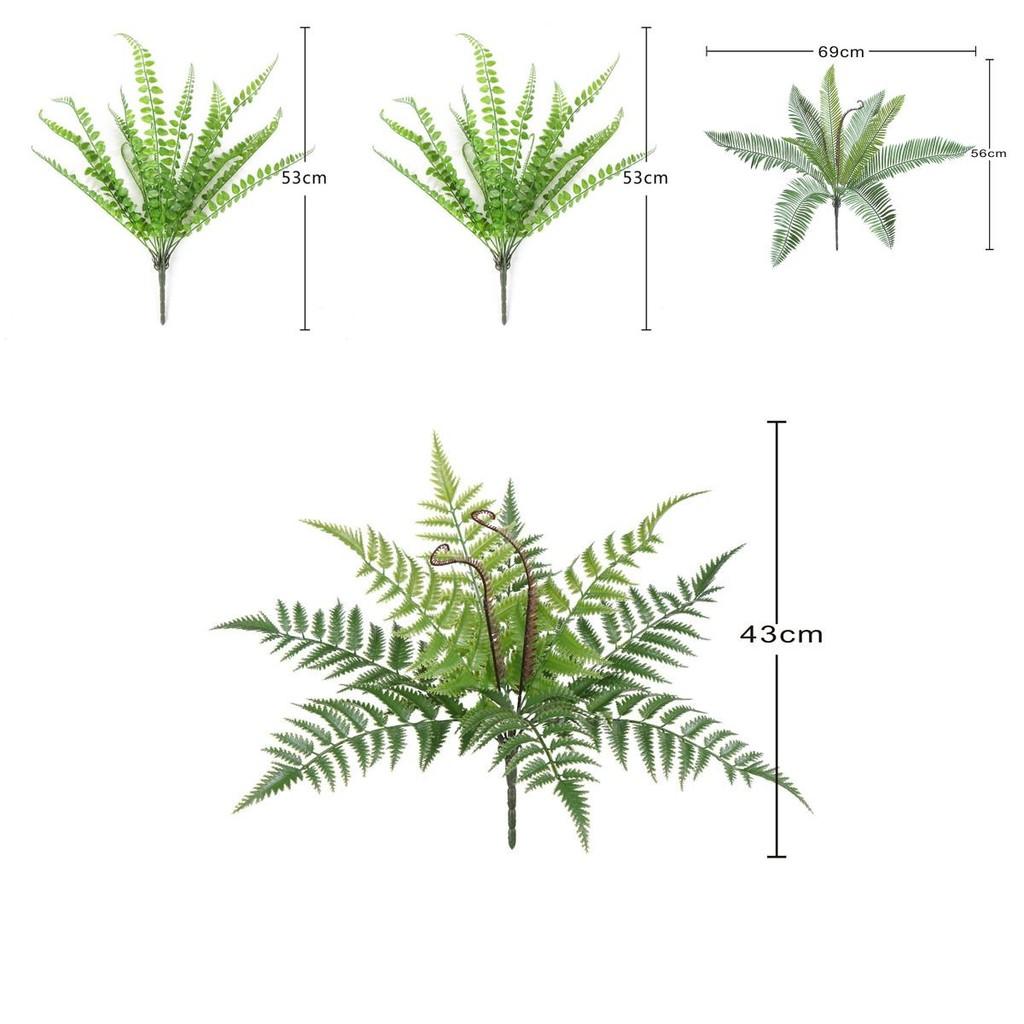 Faux Greenery Wall Panel Featuring 9head Iron Tree And Ferns For Home Indoor Decor