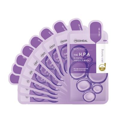 MEDIHEAL Ampoule Mask Dry Skin (10P) Hydrating, Shining, Exfoliating, Rough, (The H.P.A)