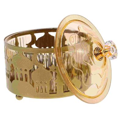 Metal Serving Tray Ramadan Elements Ornament Eid Mubarak Table Decor Snack Dish Candy for
