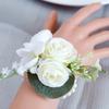 Wedding Flower Wrist Corsages Boutonniere for Bride Groom Natural Looking Artificial Rose Flower for Special Occasion