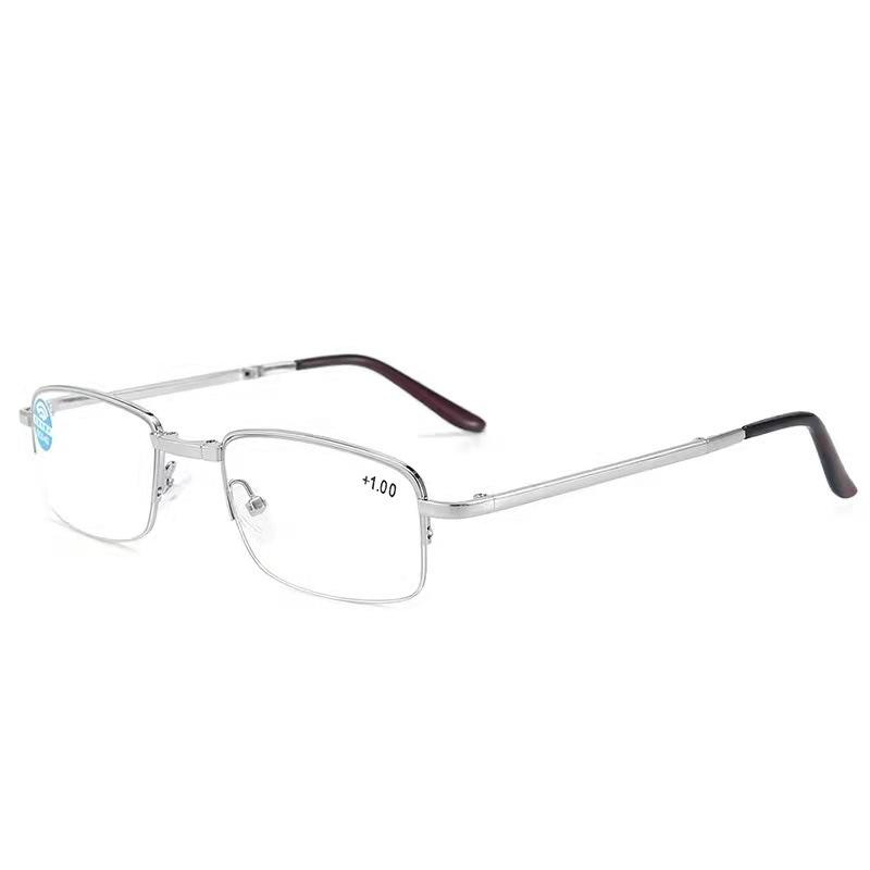 Middle-aged And Elderly Anti-blue Lightweight Reading Eyeglasses Male Folding Metal Reading Hd Professional Reading Eyeglasses Female 54 1.5
