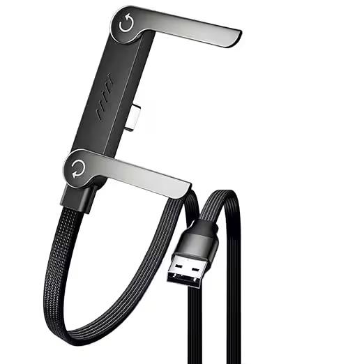 USB to Type C Cable 65W Fast Charging Cable 5 FT/1.5M Invisible Stand Charging Cable Flat USB C Cable Right Angle 1.5 m