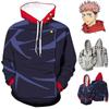 Men Jujutsu Anime Kaisen Hoodies Coat Pullover Sweatshirt Hooded Tops Jumper