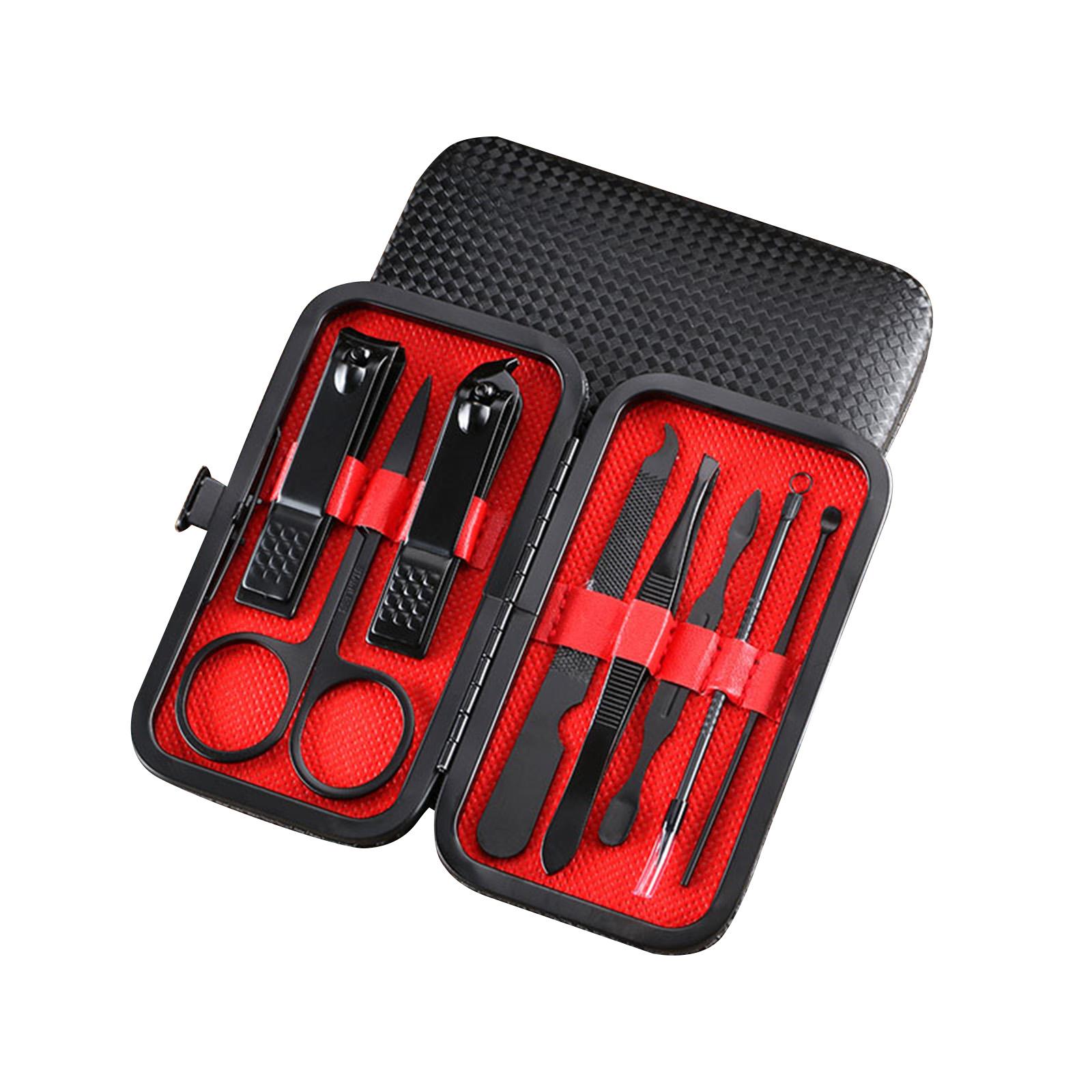 

Маникюрный набор с футляром Профессиональный педикюрный набор Машинка для стрижки ногтей из нержавеющей стали Набор для ухода за салоном 8pcs