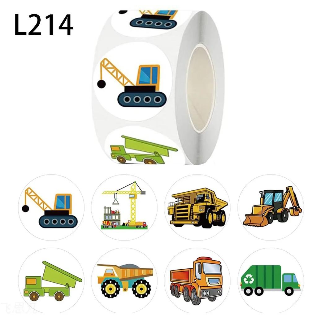 500pcs Engineering Vehicle Toys Stickers For Kids Toys Decals For School Reward Students Laptop Phone Sticker Labels