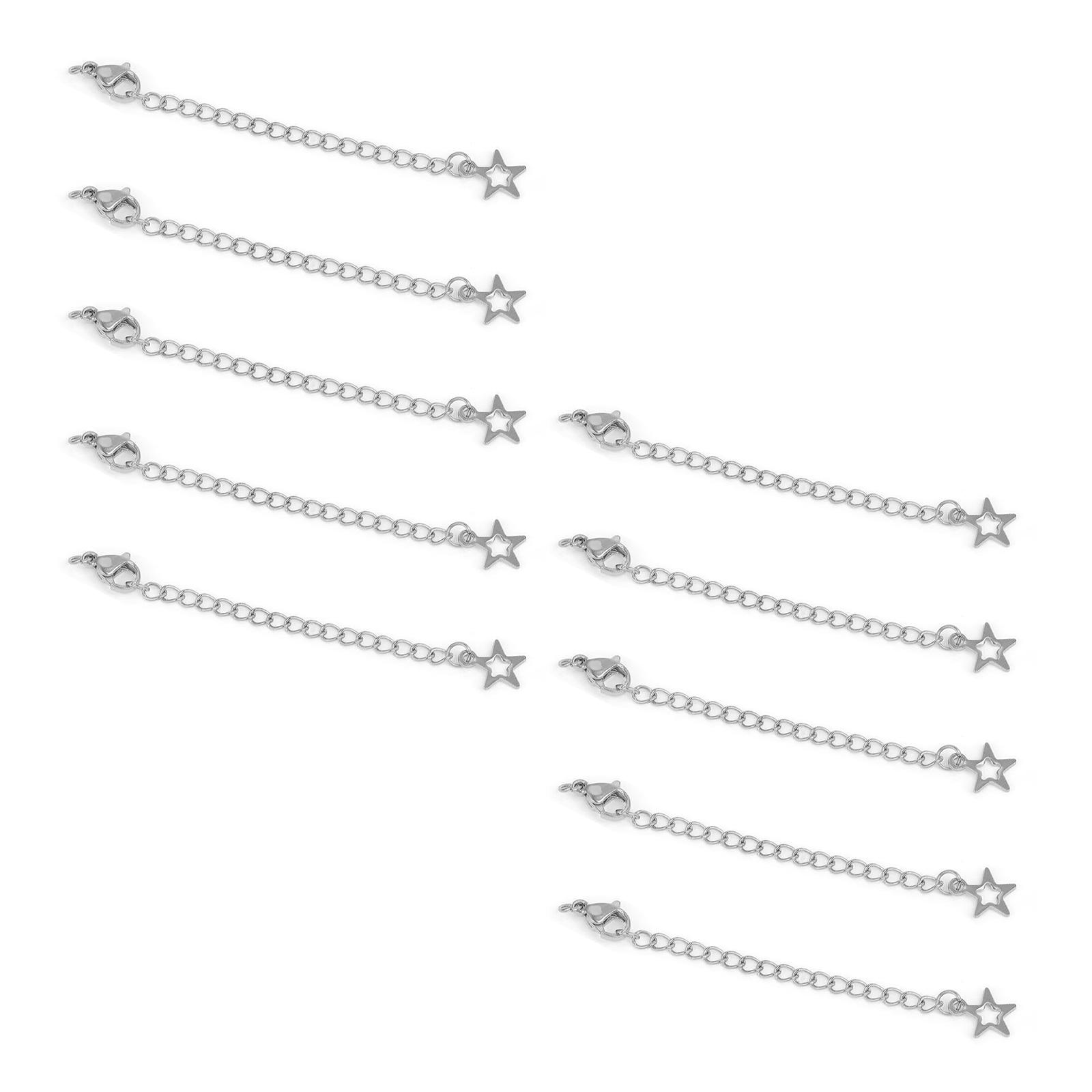 

Elegant Tail Chain Extender 5cm Stainless Steel Tail Chain for Necklace Extensions Bracelet Lengthener Chain 8