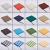 Outdoor Waterproof Patio Cushions Striped Solid Color Square Cushions with Binding Strap for Garden Sofa Chair Seats Decoration