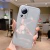 Pink Flowers Initial Cover For Xiaomi 13 Lite Case Letter A To Z Transparent Soft TPU Protective Funda For Xiaomi 13 Lite Coque