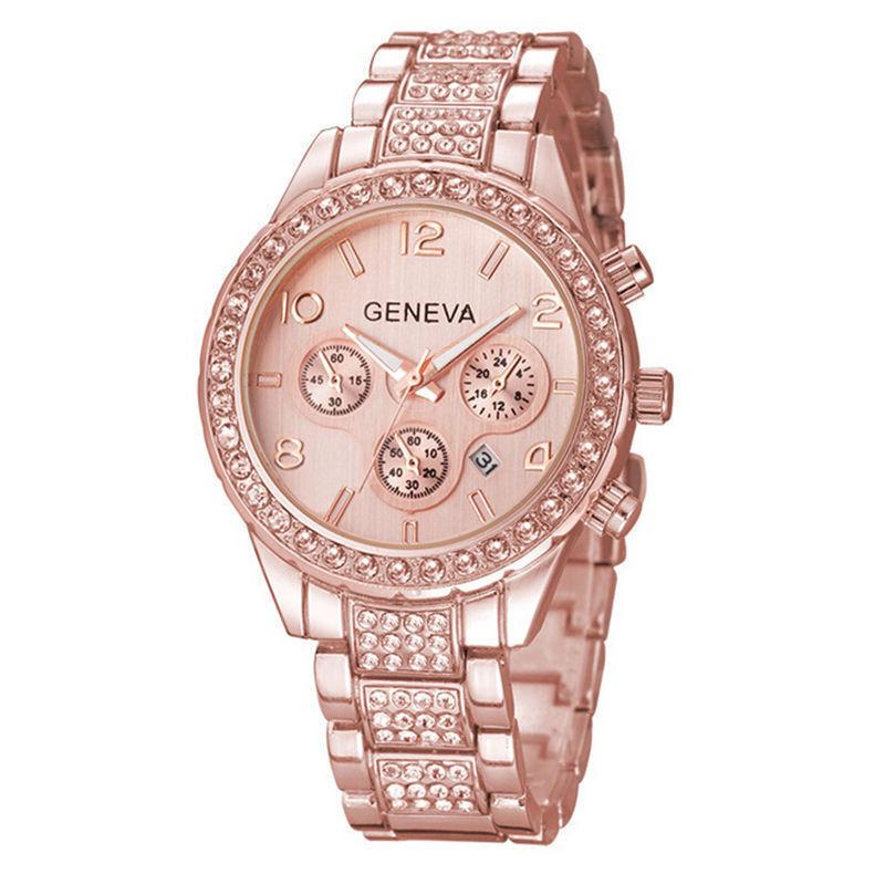Stainless New 2019 Steel Luxury Women Crystal Quartz Analog Wrist Watch Fashion