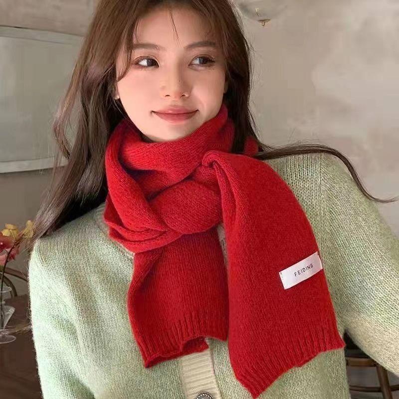 Women Cashmere Blend Scarf Women Winter Warm Thicken Luxury Solid Color Shawl Wraps Female Warm Thick Wool Neckerchief Blanket