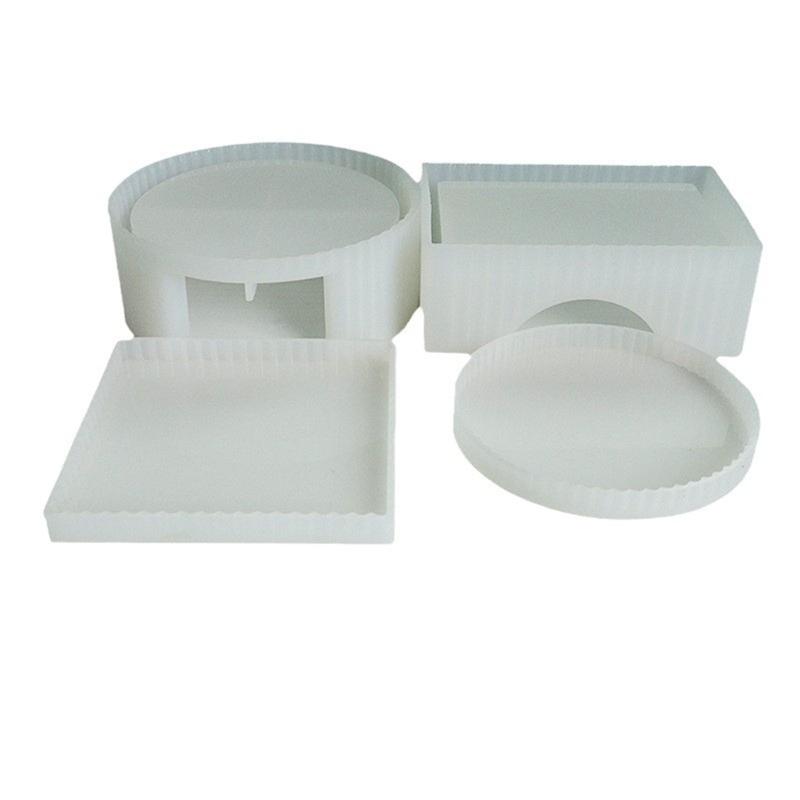 Stampo per colata in silicone versatile Stampo in resina epossidica Stampo per sottobicchieri versatile rotondo/quadrato/rettangolare Strumento per la creazione di gioielli