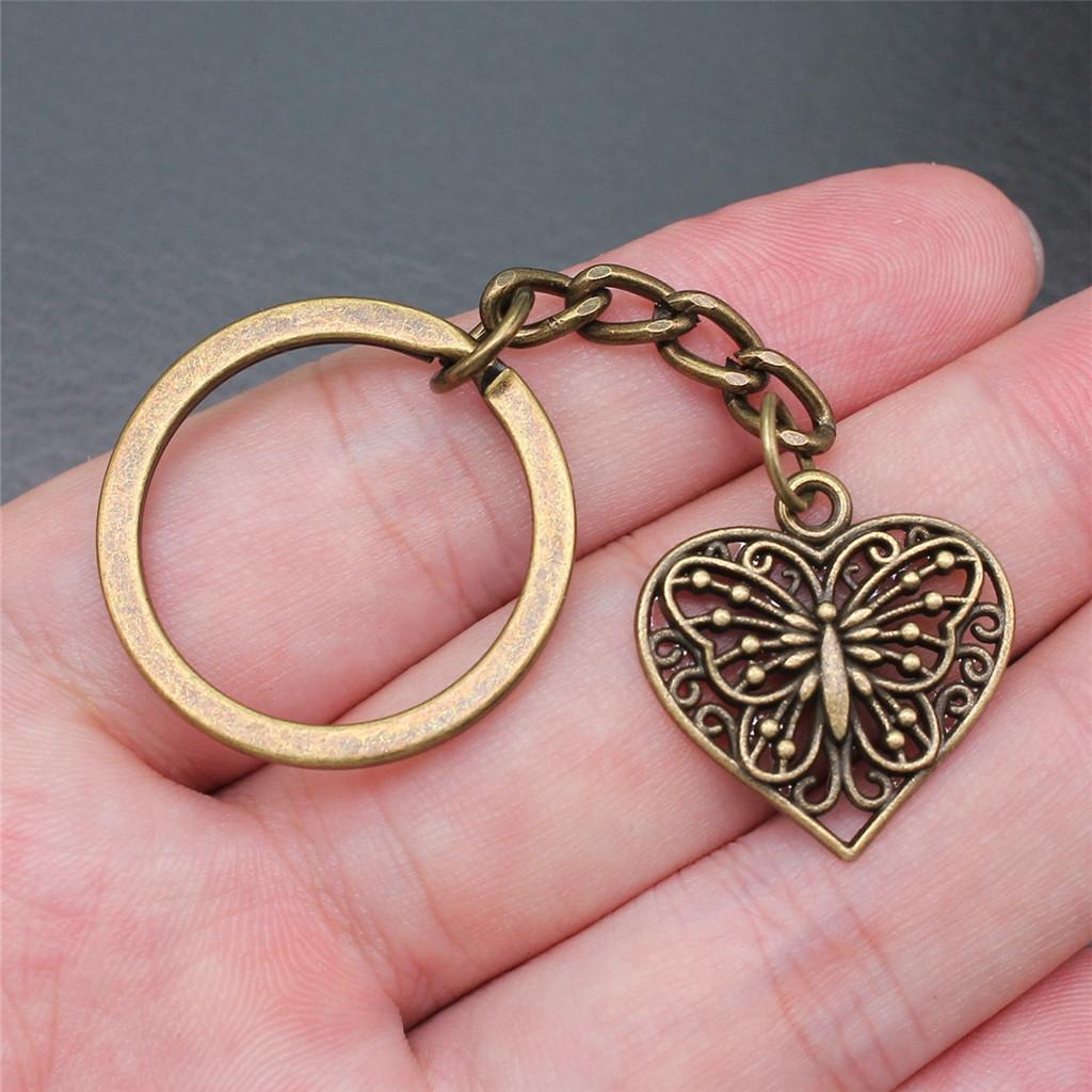 28mm Key Ring Couple Heart Love Minimalist Jewelry Components QY016