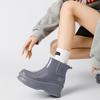 Stivali da Pioggia da Donna Outdoor Giapponesi-Coreani Eleganti - Tomaia in PVC Antiscivolo di Alta Qualità, Soletta Ammortizzata in EVA e Fodera in Tessuto, Design a Punta Tonda