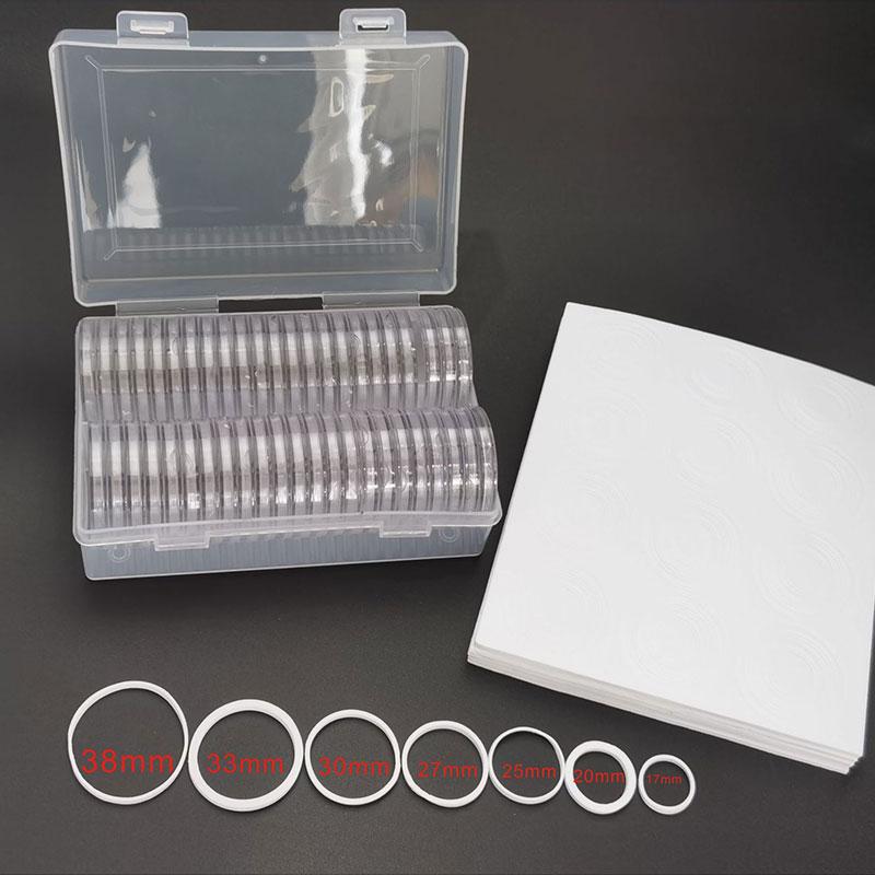 50/100Pcs 30/40MM Collectible Coin Boxes Transparent Protective Storage Capsules Round Coin Householder Organizer