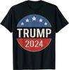 NEW LIMITED Trump 2024 Retro Campaign Button Re Elect President T-Shirt