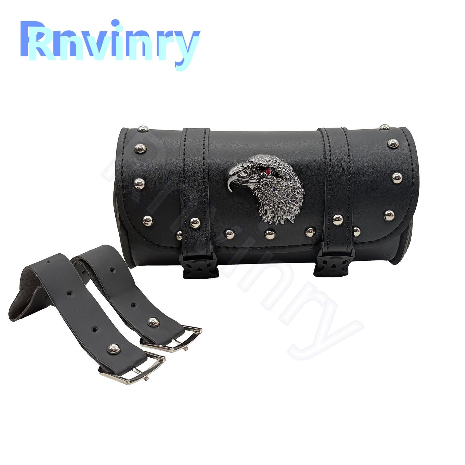 

Vintage Black Brown PU Leather motorbike Side Tool Tail Bag Luggage for Harley Universal Motorcycle Saddle Bag