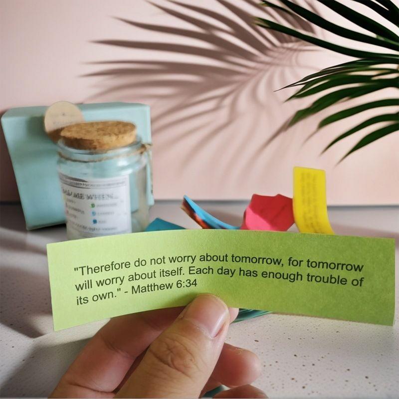 Spiritual Comfort Bible Verse Prayer Jar Christian Scripture Gift Quran Verse Jar Color-Coded Bible Verses for Christmas Easter