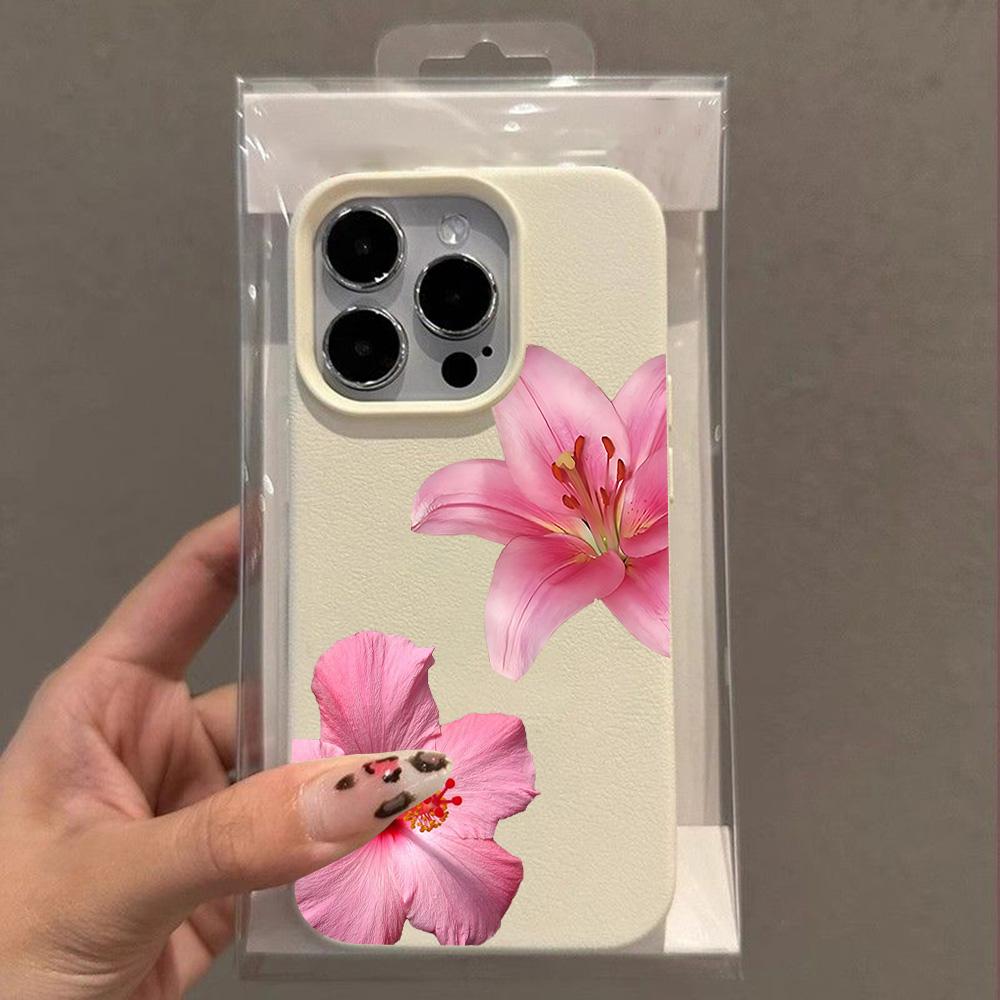 HOT Luxury Gardenia Lily Lichee leather pattern Phone Case For Redmi Note 14 13 12 11 10 9 8 Pro Plus 4G 5G Shockproof Cover