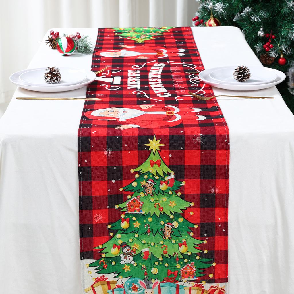 Christmas Table Runner Christmas Decorations for Home 2024 Xmas Party Decoration Ornaments Navidad Natal New Year Gifts 2025