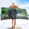 Süßes Waschbär Strandtuch Sandfrei Wildtier Badetuch für Spa Pool Sport Reisen Camping Mikrofaser Schnelltrocknend Badeanzugabdeckung
